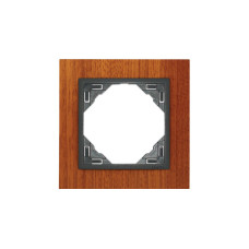 Рамка одинарна універсальна LOGUS Махонь з пласт. вставкою графіт, 90910 TMS