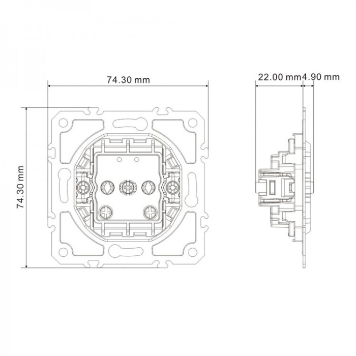 Розетка Ardero ER111-C Soft 16А без заземлення шампань