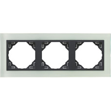 Рамка потрійна універсальна LOGUS Склокераміка з пласт. вставкою графіт, 90930 TCS