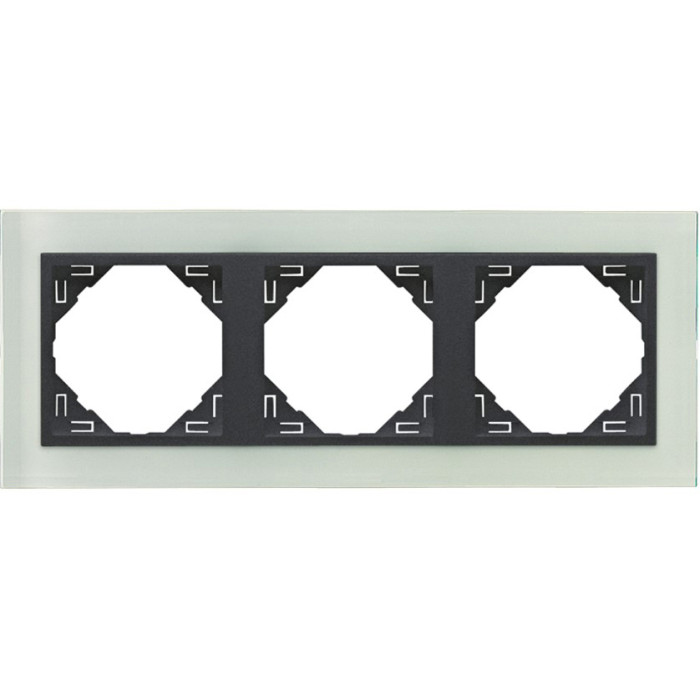 Рамка потрійна універсальна LOGUS Склокераміка з пласт. вставкою графіт, 90930 TCS