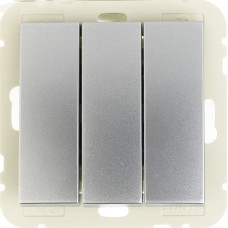 Вимикач 3кл. LOGUS 10АХ, 250V металік алюмінієвий	 21088 TAL