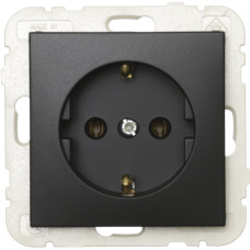 Розетка одинарна з з/к LOGUS 16А, 250V чорний матовий	 21131 TPM