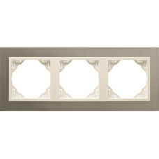 Рамка потрійна універсальна LOGUS Титан з пласт. вставкою перламутр, 90930 TTP