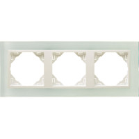 Рамка потрійна універсальна LOGUS Склокераміка з пласт. вставкою крига, 90930 TCG