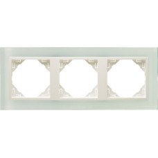 Рамка потрійна універсальна LOGUS Склокераміка з пласт. вставкою крига, 90930 TCG