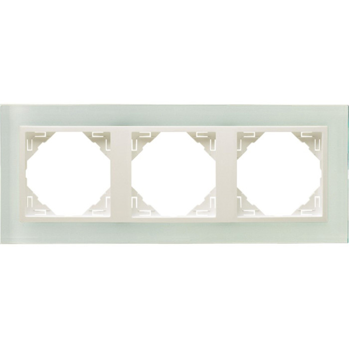 Рамка потрійна універсальна LOGUS Склокераміка з пласт. вставкою крига, 90930 TCG
