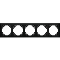 Рамка 5-кратна універсальна LOGUS чорний матовий, 90950 TPM