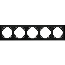 Рамка 5-кратна універсальна LOGUS чорний матовий, 90950 TPM