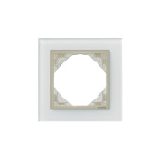 Рамка одинарна універсальна LOGUS Склокераміка з пласт. вставкою перламутр, 90910 TCP