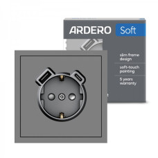 Розетка з додатковими виходами USB/Type-C Ardero ER123USB-G Soft 18W/20W із заземленням сіра