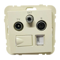 Розетка мультимедійна R-TV-SAT-RJ45 (Cat.6), слонова кістка	  21544 TMF