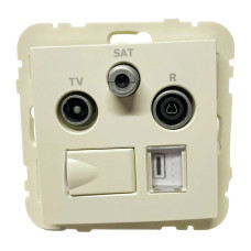 Розетка мультимедійна R-TV-SAT-RJ45 (Cat.6), слонова кістка	  21544 TMF