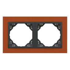 Рамка подвійна ANIMATO  метал оранжевий / металік графіт, 90920 TTS