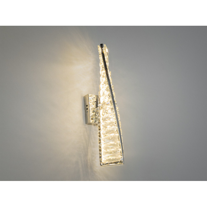 Унікальний настінний кришталевий LED світильник, 15W, золото