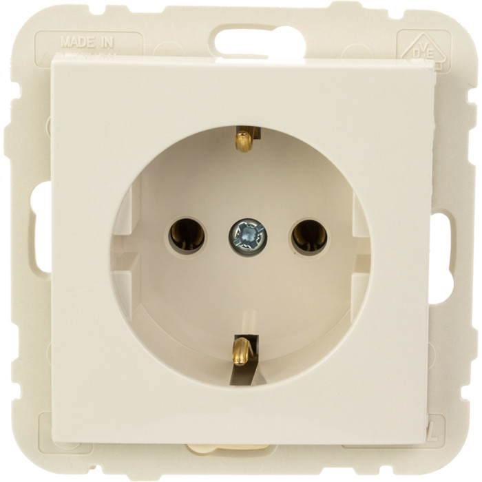 Розетка одинарна з з/к.  LOGUS 16А, 250V слонова кістка	 21131 TMF
