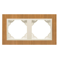 Рамка подвійна універсальна LOGUS Вишня з пласт. вставкою перламутр, 90920 TJP