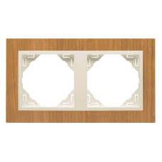 Рамка подвійна універсальна LOGUS Вишня з пласт. вставкою перламутр, 90920 TJP