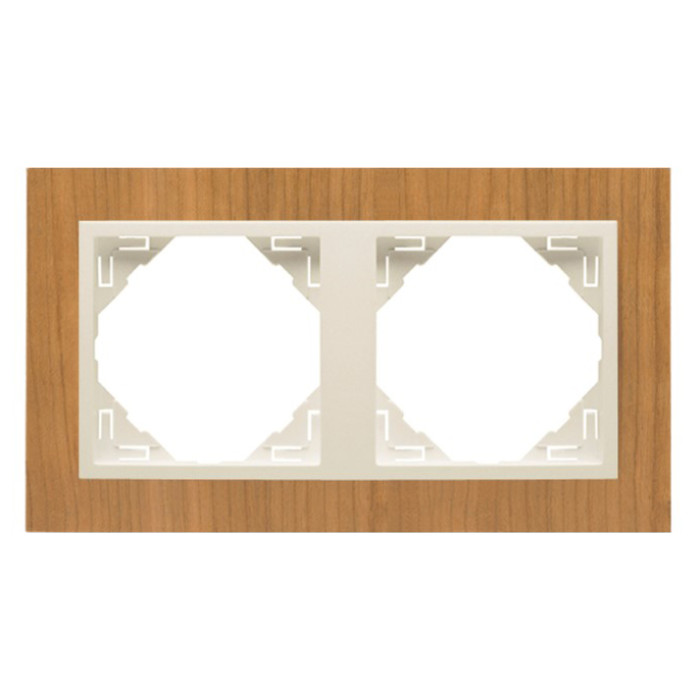 Рамка подвійна універсальна LOGUS Вишня з пласт. вставкою перламутр, 90920 TJP
