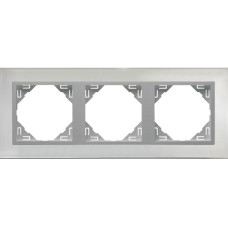 Рамка потрійна універсальна LOGUS Сталь з пласт. вставкою алюміній, 90930 TIA
