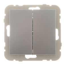 Вимикач 2кл. сходового LOGUS 10АХ, 250V металік алюмінієвий	 21101 TAL