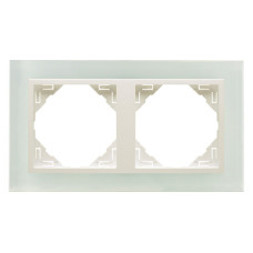 Рамка подвійна універсальна LOGUS Склокераміка з пласт. вставкою крига, 90920 TCG