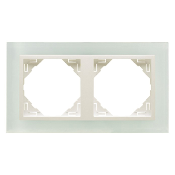 Рамка подвійна універсальна LOGUS Склокераміка з пласт. вставкою крига, 90920 TCG