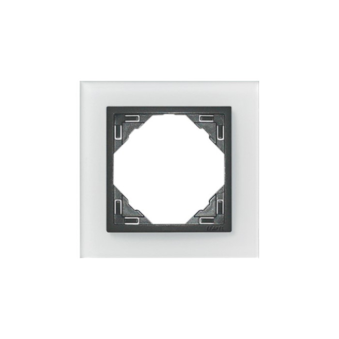 Рамка одинарна універсальна LOGUS Склокераміка з пласт. вставкою графіт, 90910 TCS