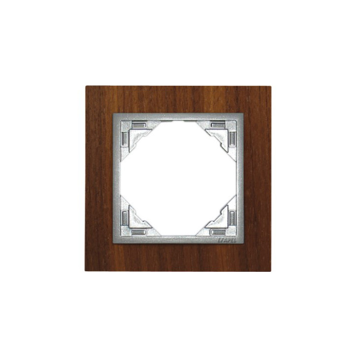Рамка одинарна універсальна LOGUS Горіх з пласт. вставкою алюміній, 90910 TNA