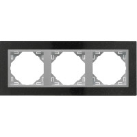 Рамка потрійна універсальна LOGUS Граніт з пласт. вставкою алюміній, 90930 TGA