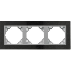 Рамка потрійна універсальна LOGUS Граніт з пласт. вставкою алюміній, 90930 TGA