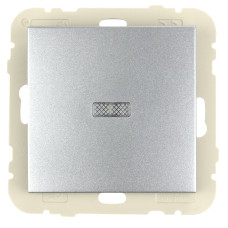 Вимикач 1кл. LOGUS 10АХ, 250V з підсвіткою, металік алюмінієвий	 21012 TAL