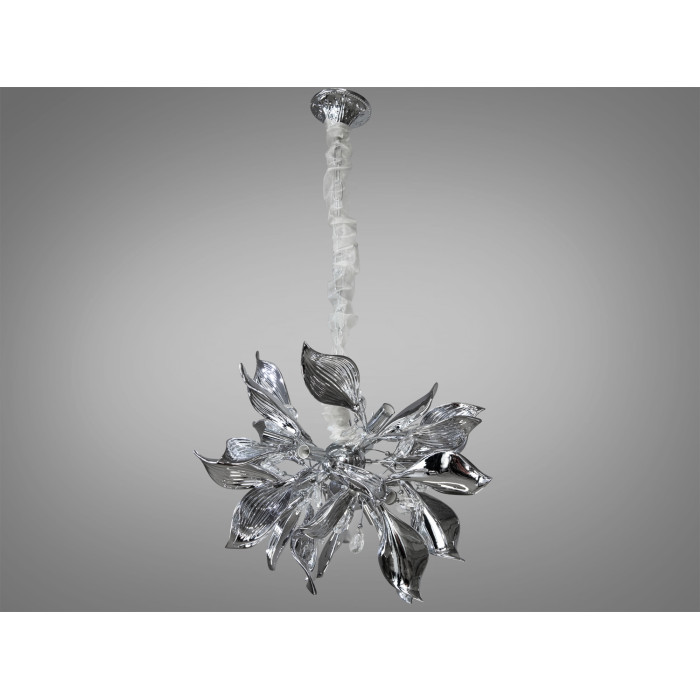 Високоякісна люстра з керамічними елементами, 9 ламп, хром