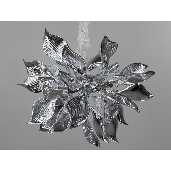 Високоякісна люстра з керамічними елементами, 9 ламп, хром