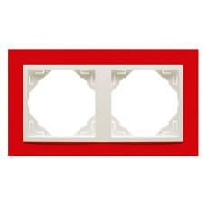 Рамка подвійна ANIMATO  червоний / металік крижаний, 90920 TVG