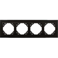 Рамка одинарна універсальна LOGUS Склокераміка  чорна з пласт. чорний матовий, 90940 TEP