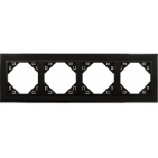 Рамка одинарна універсальна LOGUS Склокераміка  чорна з пласт. чорний матовий, 90940 TEP