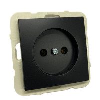 Розетка одинарна без з/к LOGUS 16А, 250V, чорний матовий	 21121 TPM