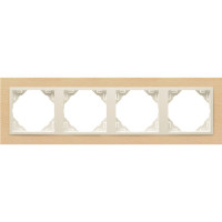 Рамка 4-кратна універсальна LOGUS Бук з пласт. вставкою перламутр, 90940 TFP