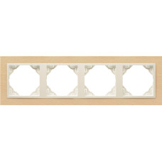Рамка 4-кратна універсальна LOGUS Бук з пласт. вставкою перламутр, 90940 TFP