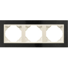 Рамка потрійна універсальна LOGUS Граніт з пласт. вставкою перламутр, 90930 TGP