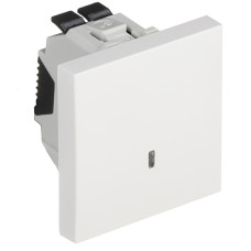 Вимикач одноклавішний з підсвіткою EFAPEL QUADRO 2 MOD 10АХ, 250V, білий глянцевий, 45012 SBR