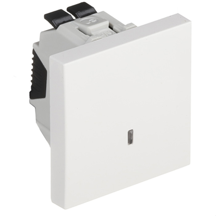 Вимикач одноклавішний з підсвіткою EFAPEL QUADRO 2 MOD 10АХ, 250V, білий глянцевий, 45012 SBR