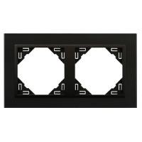 Рамка подвійна універсальна LOGUS Склокераміка чорна з пласт. чорний матовий, 90920 TEP