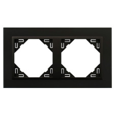 Рамка подвійна універсальна LOGUS Склокераміка чорна з пласт. чорний матовий, 90920 TEP