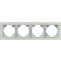 Рамка 4-кратна універсальна LOGUS Склокераміка з пласт. вставкою алюміній, 90940 TCA