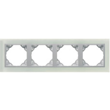 Рамка 4-кратна універсальна LOGUS Склокераміка з пласт. вставкою алюміній, 90940 TCA