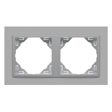 Рамка подвійна ANIMATO  метал алюміній / металік алюмінієвий, 90920 TAA