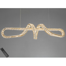 Підвісна LED люстра золото кришталь 68 Вт пульт