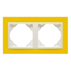 Рамка подвійна ANIMATO жовтий / металік крижаний, 90920 TRG