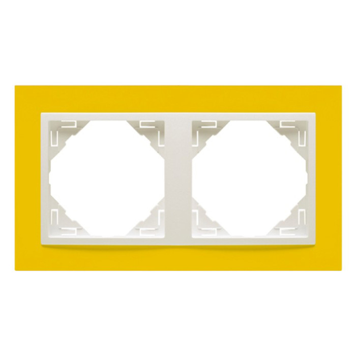 Рамка подвійна ANIMATO жовтий / металік крижаний, 90920 TRG